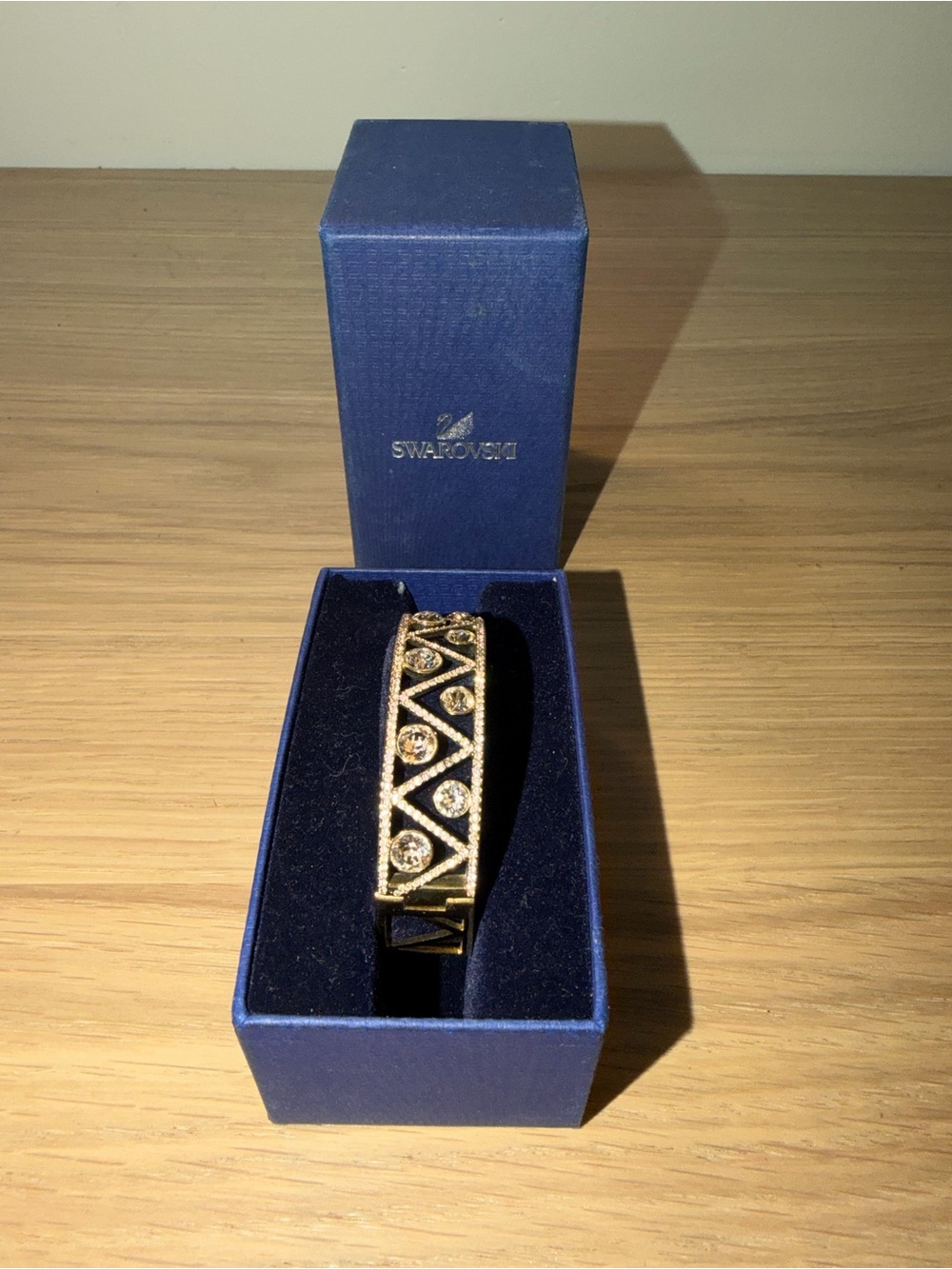 Swarovski Gold Crystal Accent Bangle Bracelet